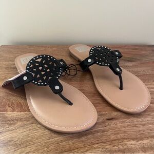 DV Dolce Vita‎ Thong Sandals Women's Size 10 Black Faux Leather Studded New NWT